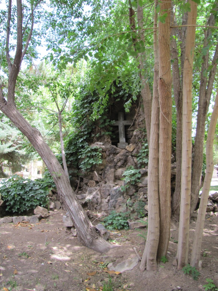 A grotto, dating back to the time when the Sisters of Our Lady of Charity of the Good Shepherd made the Mesilla Valley their home.