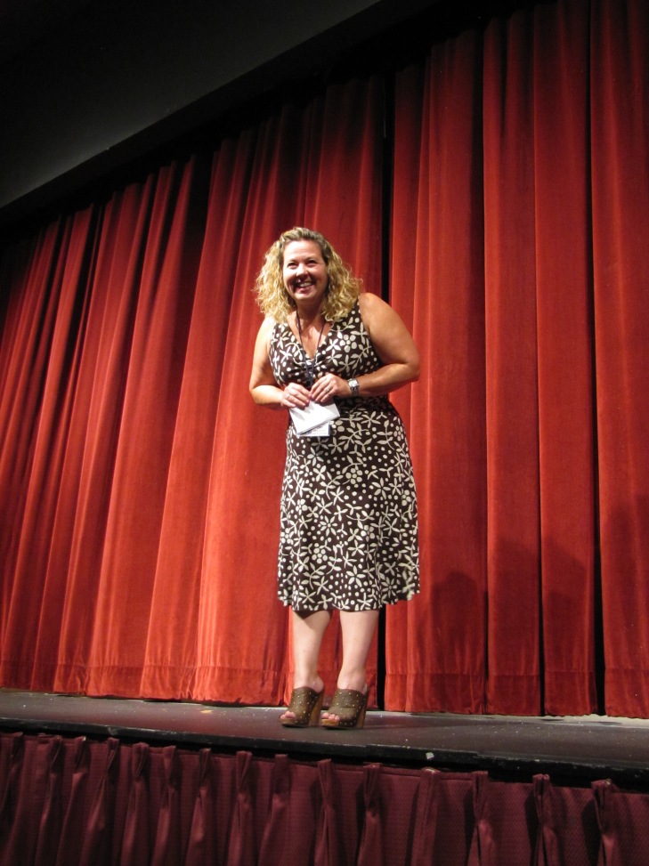 Janet Beatty-Payne welcomes guests to the Las Cruces Community Theatre during the kick-off of the organization's capital campaign fundraiser.