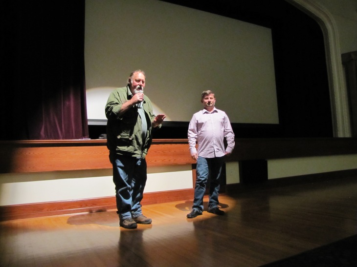 Producer Troy Scoughton and writer/director Michael Cramer field questions at the Silver City premiere of TRUTH.